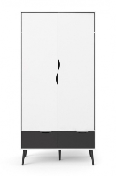 Skříň Retro 396 bílá/černá