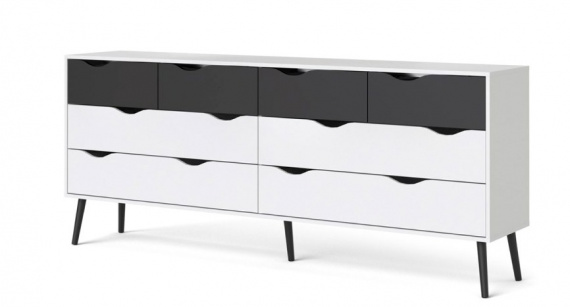 Komoda Retro 455 bílá/černá