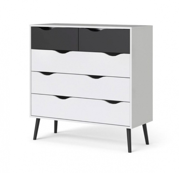 Komoda Retro 456 bílá/černá