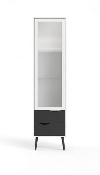 Vitrína Retro 461 bílá/černá