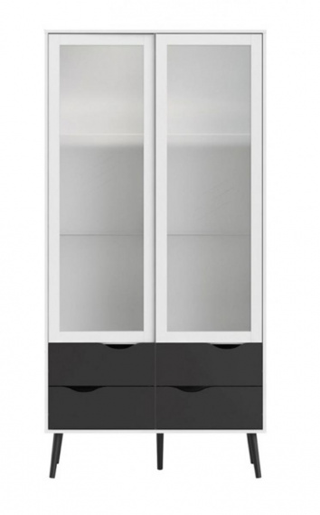 Vitrína Retro 462 bílá/černá