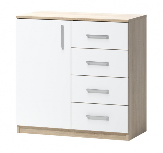 Komoda Fatra 02 1d4s dub sonoma/bílá