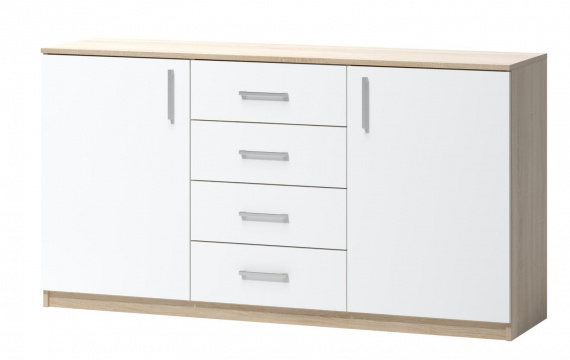 Komoda Fatra 04 2d4s XL dub sonoma/bílá