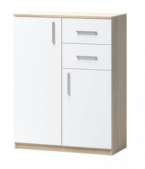 Komoda Fatra 05 2d2s dub sonoma/bílá