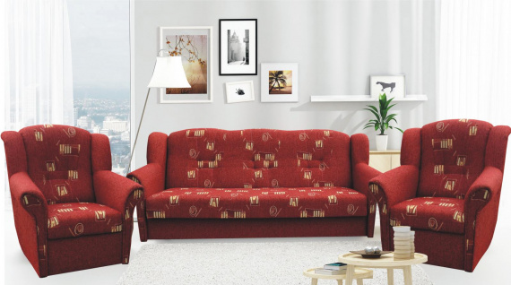 Sedací souprava Agata 3F+1+1 Opus 151 bordo