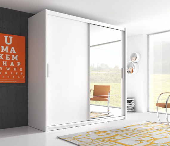 Skříň se zrcadlem Niobe 180 bílá