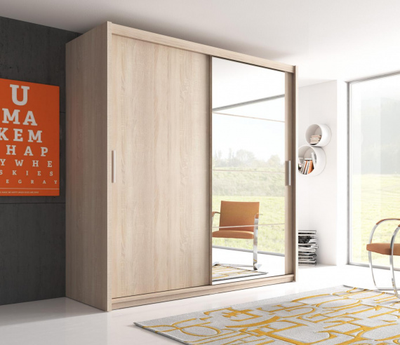 Skříň se zrcadlem Niobe 180 dub sonoma