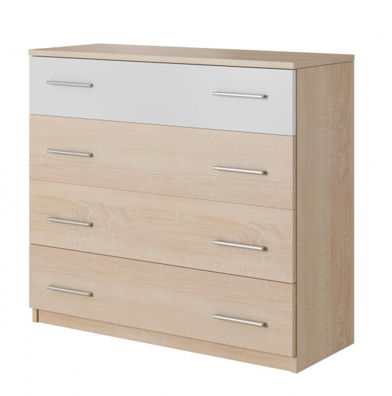 Komoda Korina 4S sonoma/bílá