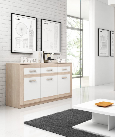 Komoda Audrey dub sonoma/bílá