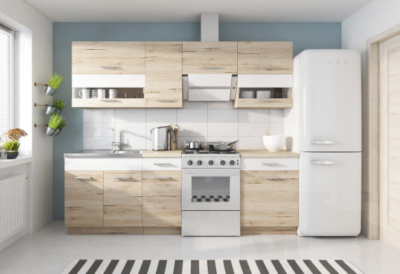 Kuchyňská Linka Sergio 180/240 dub San Remo/bílá