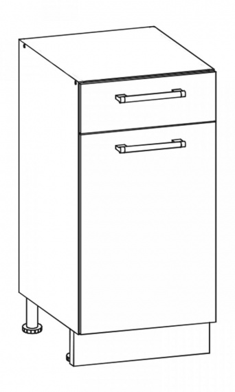 Kuchyňská skříňka Sergio 13/D40S1 bílá/bílý lesk