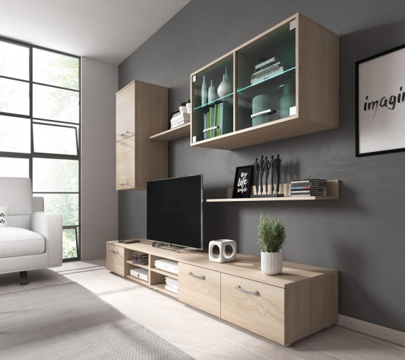 Obývací stěna Margarita dub sonoma/LED