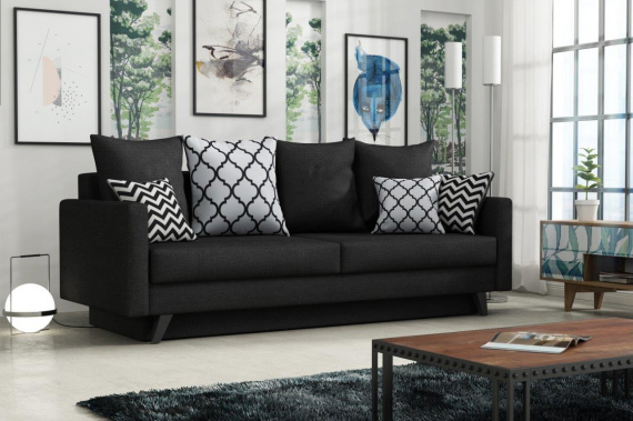 Pohovka Odeta Malmo 96/Zigzak cerna/Bella 001