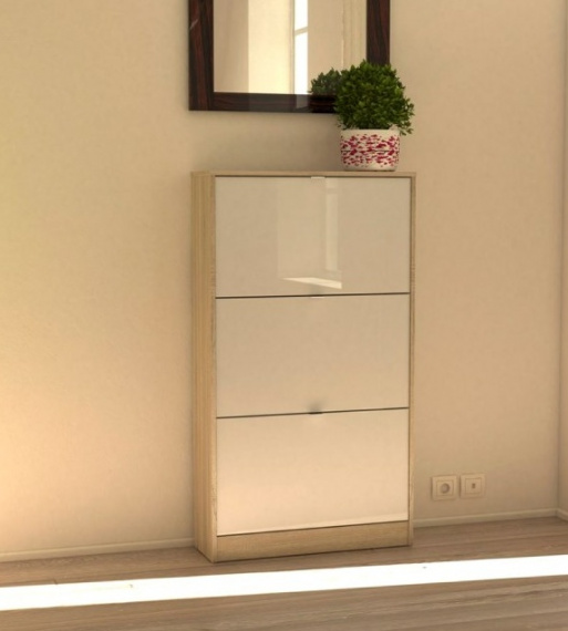 Botník Flap 047 3KL oak/bílý lesk