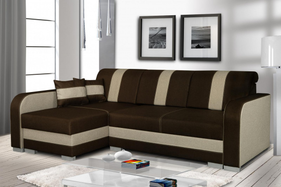 Sedací souprava Costa L hnědá/béžová