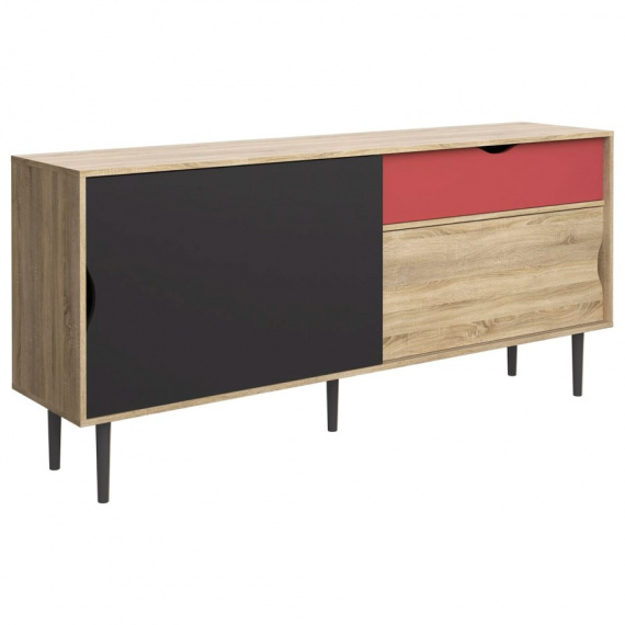 Komoda Ulla 144 oak/grey/teracotta