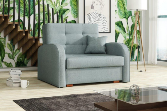 Rozkládací křeslo Vivian Gold I modro-šedé