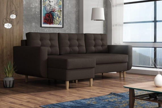 Sedací souprava Edita UNI tmavě hnědá