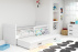 Postel s přistýlkou Riky II 90x200 bílá/grafit