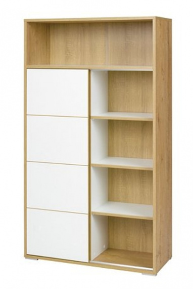 Regál Mefisto nízký R3 dub lefkas/bílá