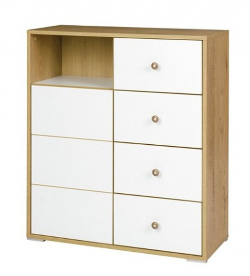 Komoda Mefisto R5 dub lefkas/bílá