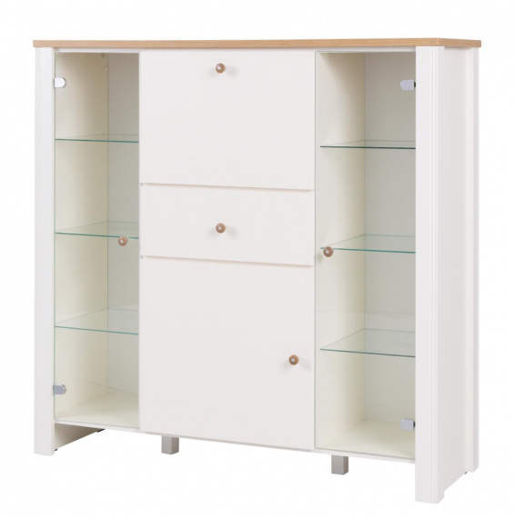 Vitrína Bacardi R12 dub zlatý/crem