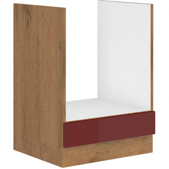 Kuchyňská skříňka Vega 60D GAZ dub lancelot/bordo lesk