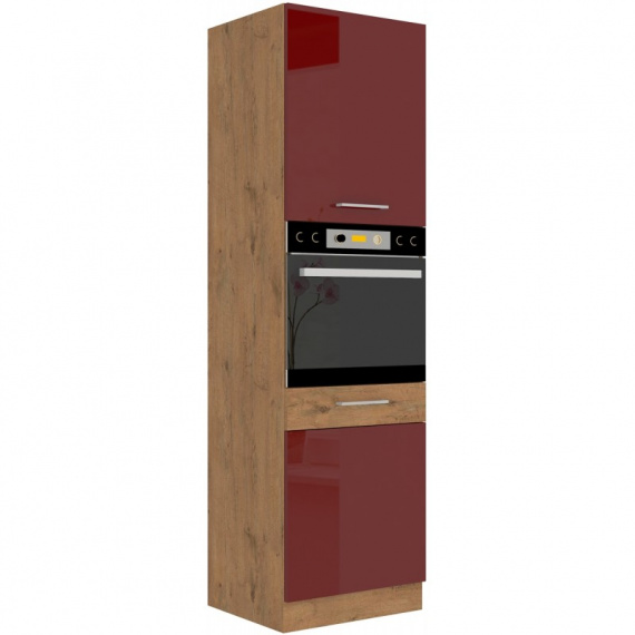 Kuchyňská skříňka Vega 60DP210-2F dub lancelot/bordo lesk