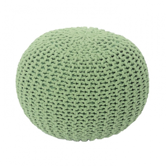 Pletený taburet, světlezelená bavlna, GOBI TYP 1