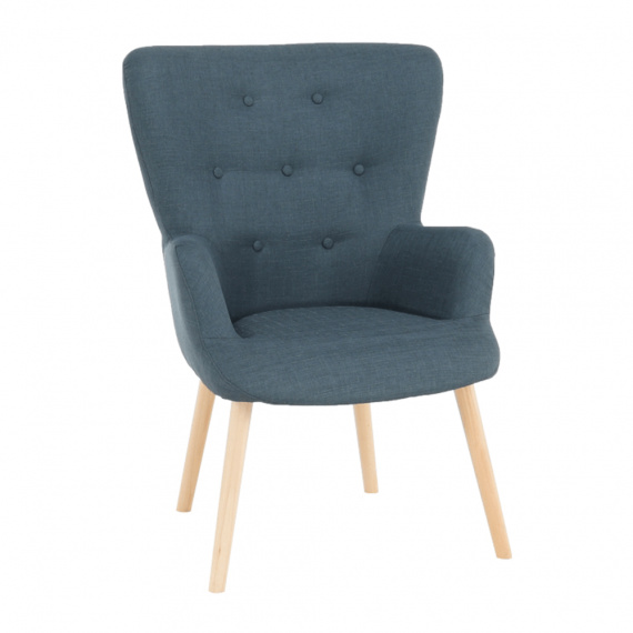 Designové křeslo, šedá / dřevo, BRANDO