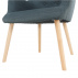 Designové křeslo, šedá / dřevo, BRANDO