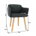 Designové křeslo, šedá látka / dřevo, DIPSY