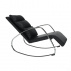 Houpací křeslo, ekokůže černá / chrom, DORA