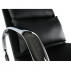 Houpací křeslo, ekokůže černá / chrom, DORA