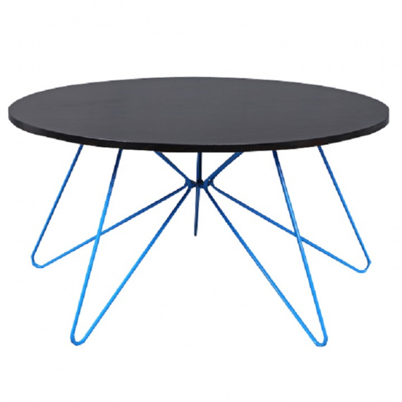 Konferenční stolek, černý dub / modrá, MIKKEL