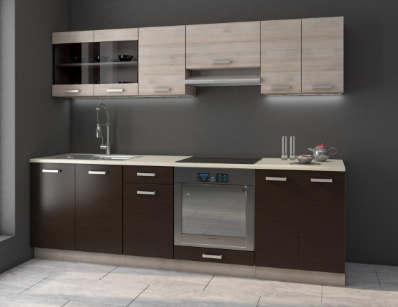 Kuchyňská linka Marion 240 dub ferrara/legno tmavé