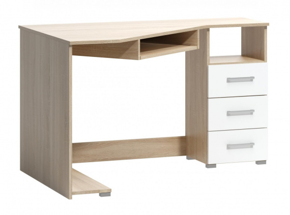 Rohový psací stůl Fatra 18 pravý dub sonoma/bílá