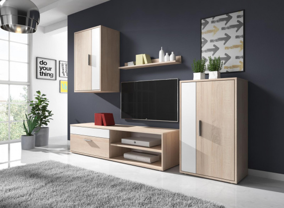 Obývací stěna Togo sonoma/bílá