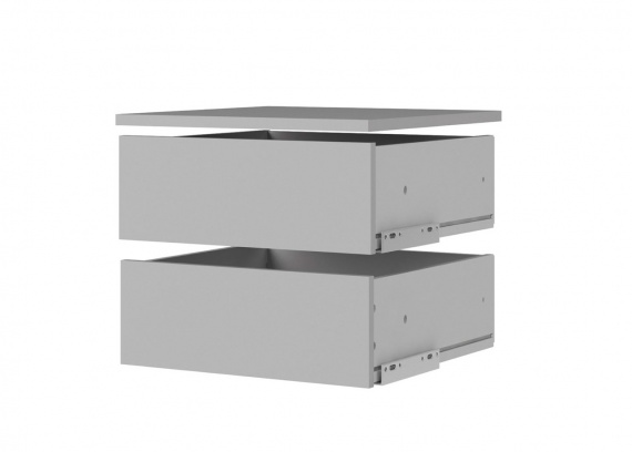 Malé zásuvky s policí Lutta 157 silver grey