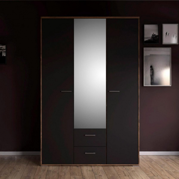 Skříň Dante 3D2S 329 ořech/černá