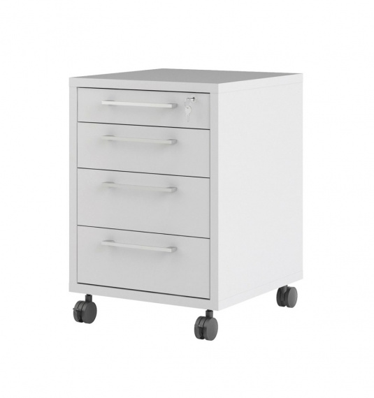 Kontejner na kolečkách Office 419 bílý