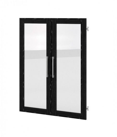 Dvířka Office 432 černá/sklo