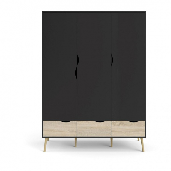 Skříň Retro 468 černá MAT/dub sonoma
