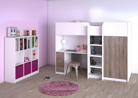 Patrová postel Lucas 090 90x200 bílá/truffle