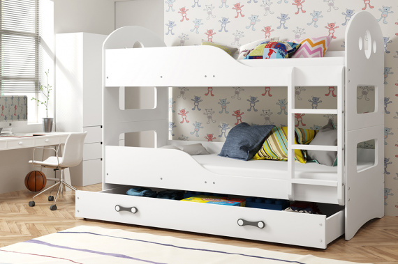 Patrová postel Domino 90x200 bílá