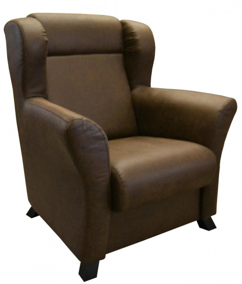 Křeslo ušák Gent tmavě hnědé