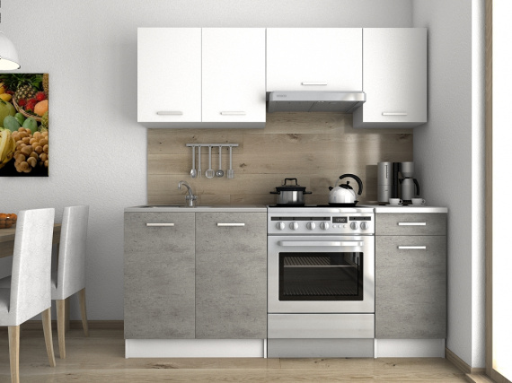 Kuchyňská linka Luigi 120/180 bílá/beton