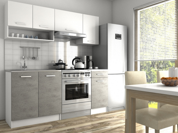 Kuchyňská linka Luigi II 120/180 bílá/beton