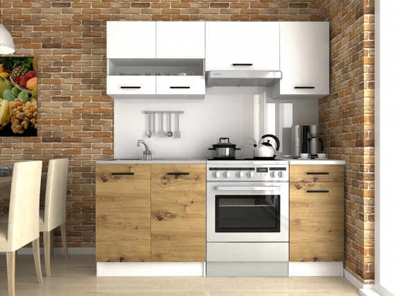 Kuchyňská linka Luigi III120/180 bílá/dub artisan