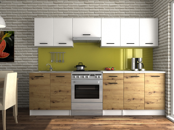 Kuchyňská linka Luigi 200/260 bílá/dub artisan